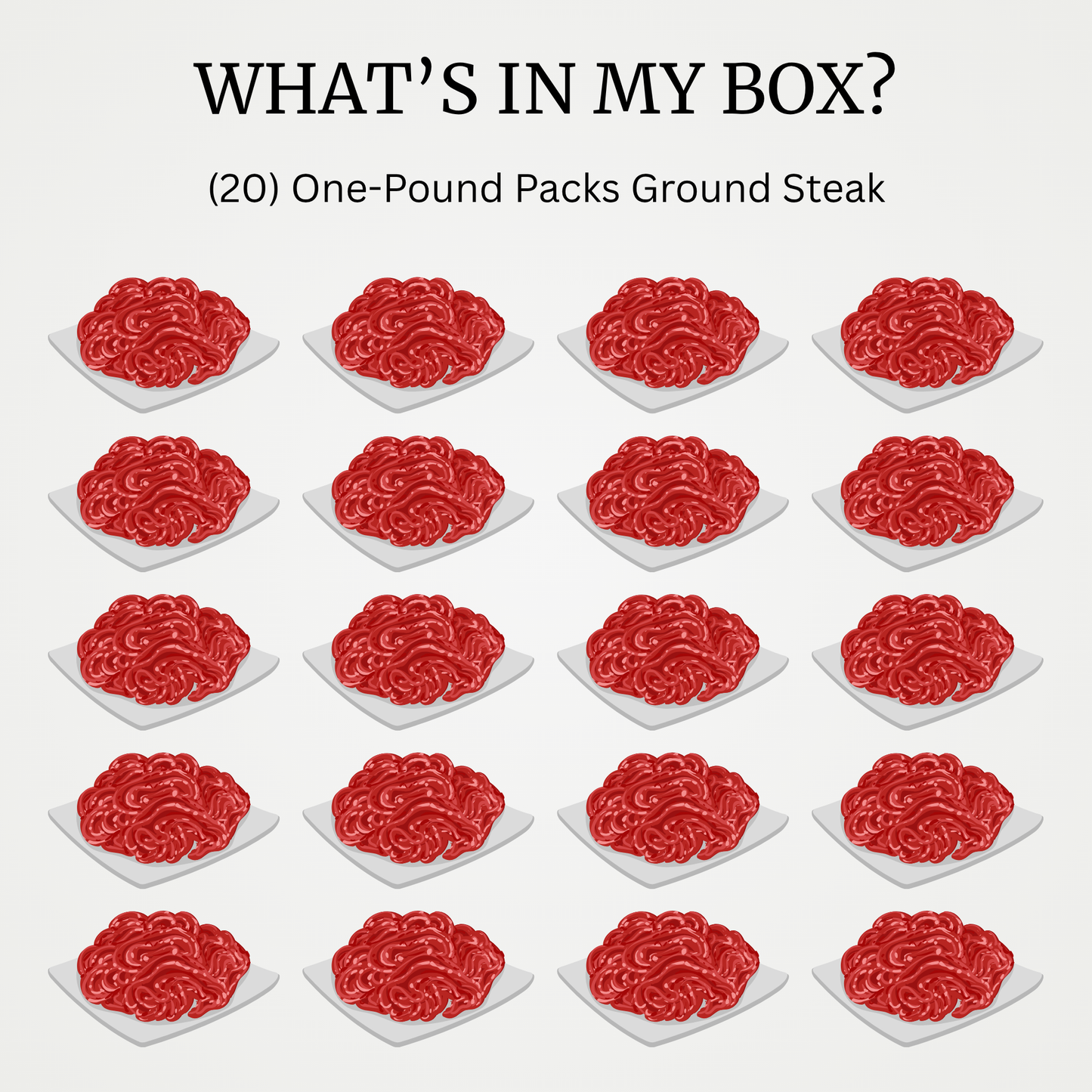 Grass-Fed Ground Steak - Premium Blend - 20 Pound Box